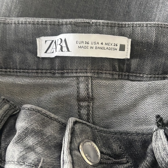 ZARA cropped flare jeans gray raw hem - Picture 8 of 9